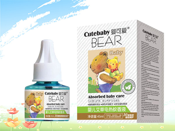  嬰可愛(ài)嬰兒艾草電熱蚊香液1瓶45ml