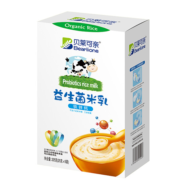   貝萊可親益生菌米乳-鐵鋅鈣225克