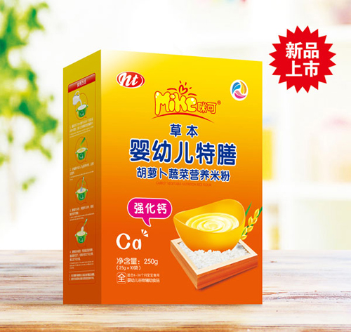  咪可草本胡蘿卜蔬菜營養(yǎng)米粉（強化鈣）盒裝