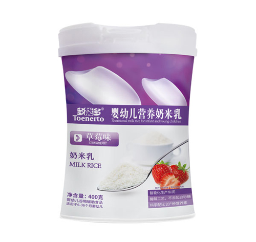 多能多草莓味嬰幼兒營養(yǎng)奶米乳桶裝