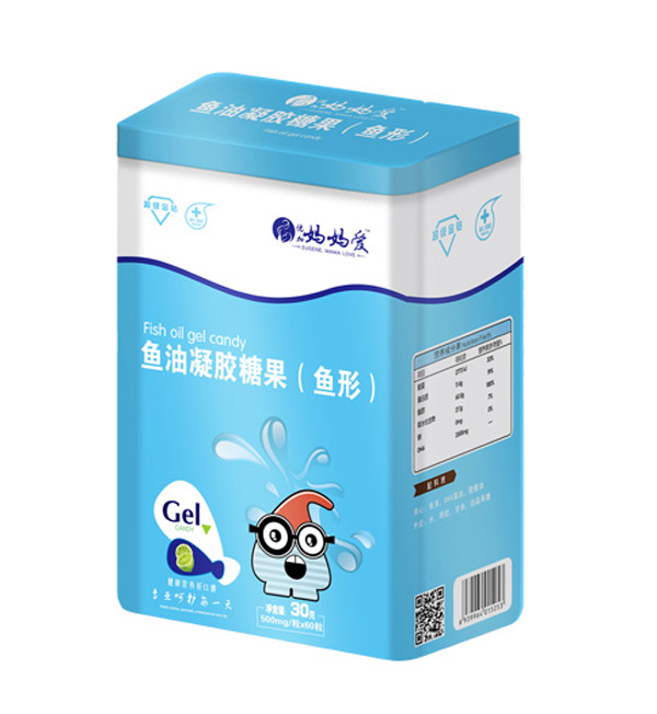   媽媽愛(ài)魚(yú)油凝膠糖果（魚(yú)形）鐵盒裝