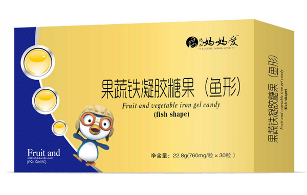   媽媽愛(ài)果蔬鐵凝膠糖果（魚(yú)形） 盒裝