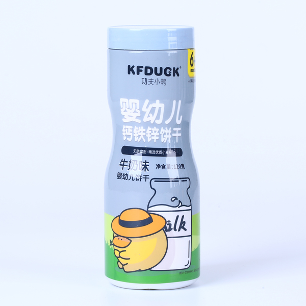  功夫小鴨嬰幼兒鈣鐵鋅餅干 牛奶味