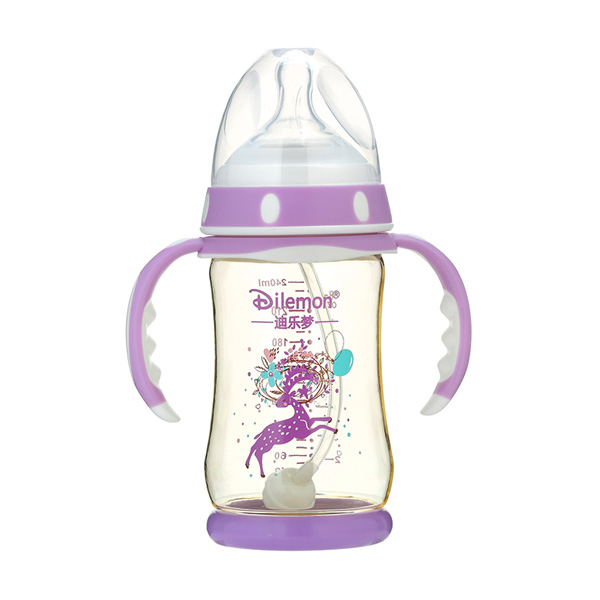  迪乐梦PPSU奶瓶240ml紫色
