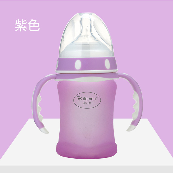  迪乐梦高鹏硅玻璃奶瓶5046紫色