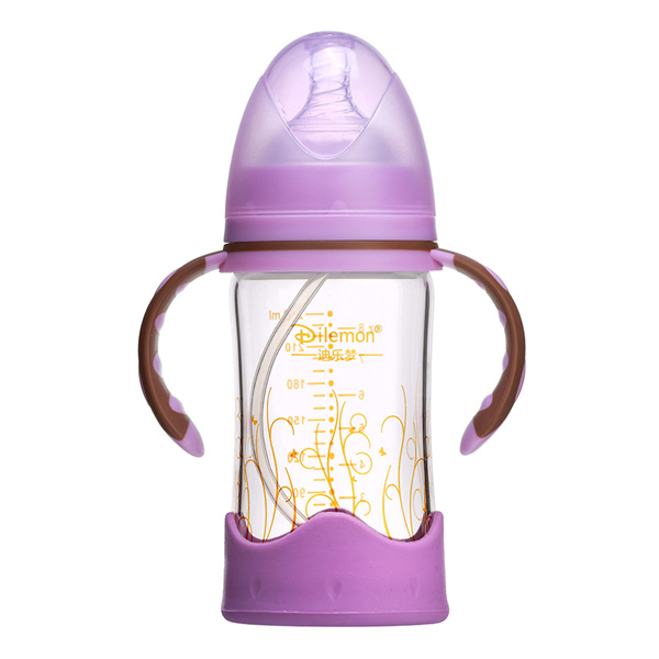  迪乐梦高鹏硅玻璃奶瓶5012紫色