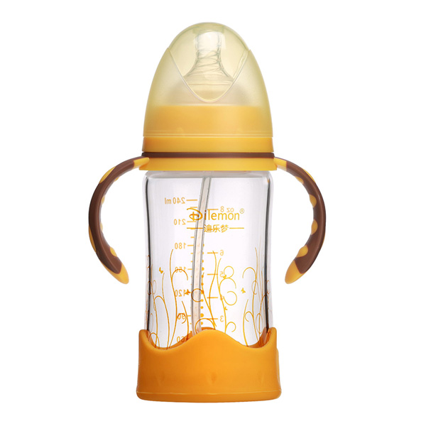  迪乐梦高鹏硅玻璃奶瓶5012黄色
