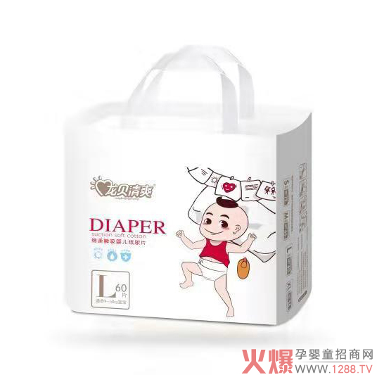 龙贝清爽绵柔瞬吸婴儿纸尿片L60.jpg 龙贝清爽绵柔瞬吸婴儿纸尿片L60.jpg