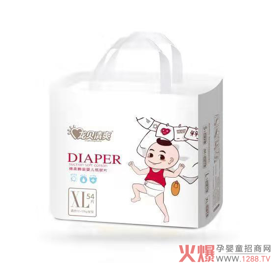 龙贝清爽绵柔瞬吸婴儿纸尿片XL54.jpg 龙贝清爽绵柔瞬吸婴儿纸尿片XL54.jpg