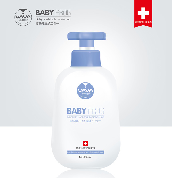  小蛙娃嬰幼兒山茶油洗護(hù)二合一500ml
