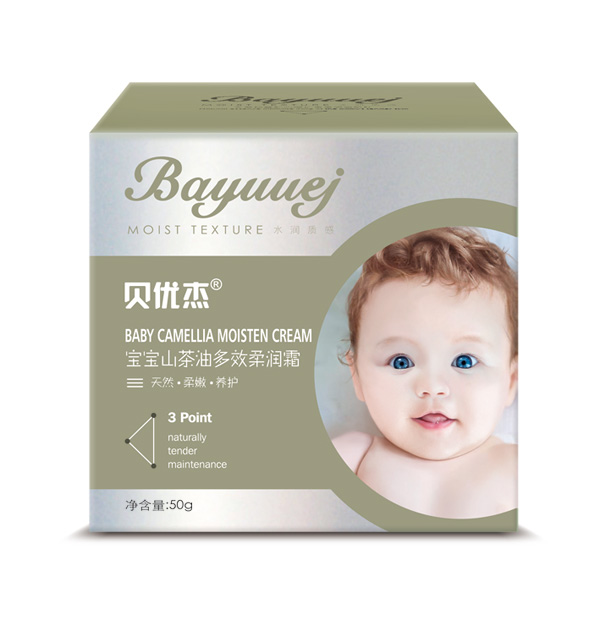  貝優(yōu)杰寶寶山茶油多效柔潤霜50g盒子