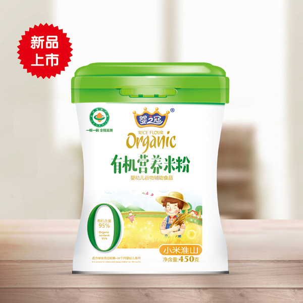  嬰之冠有機(jī)營養(yǎng)米粉 小米淮山 聽裝