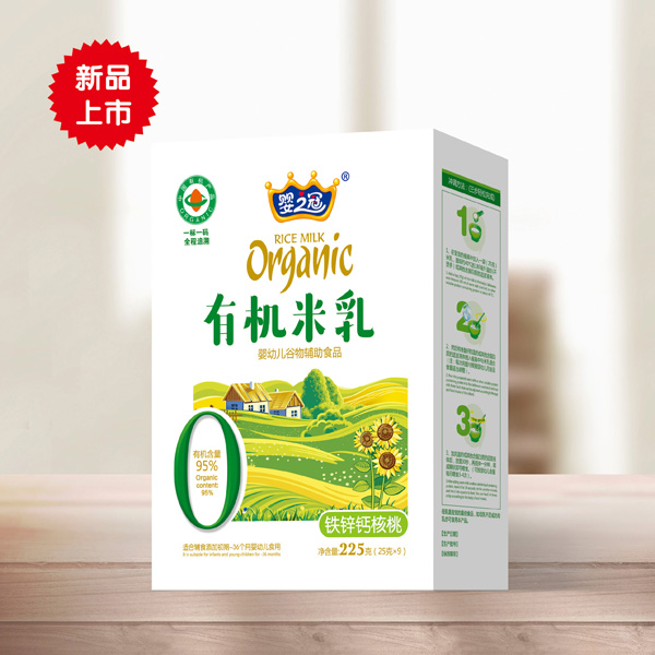 嬰之冠有機米乳 鐵鋅鈣核桃 盒裝