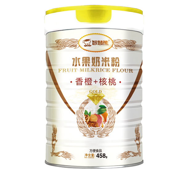  智慧熊水果奶米粉-香橙+核桃 聽裝