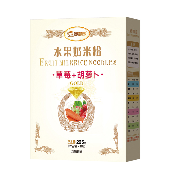 智慧熊水果奶米粉-草莓+胡蘿卜 盒裝