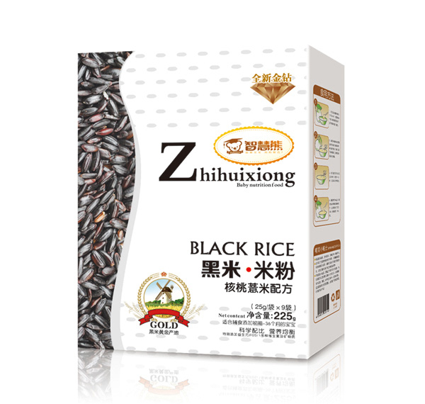  智慧熊黑米米粉-核桃薏米配方 盒裝