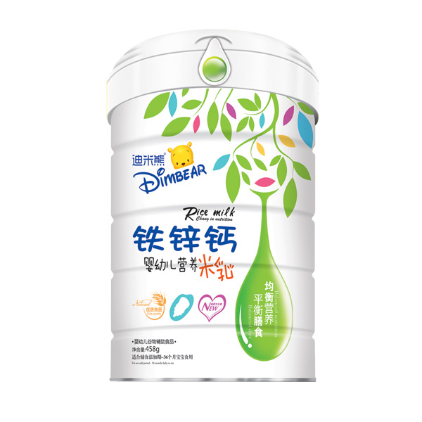  迪米熊嬰幼兒鐵鋅鈣米乳桶裝