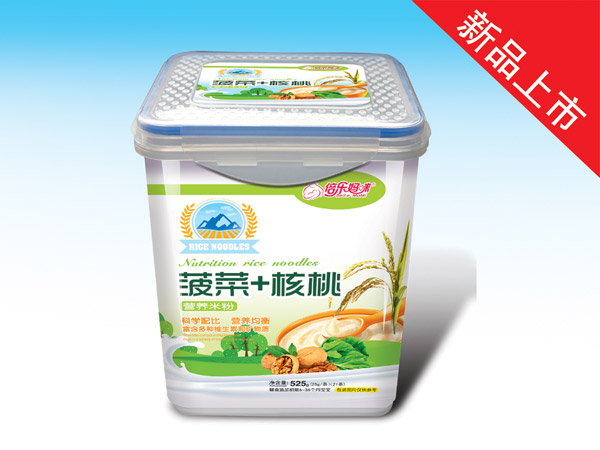   倍樂媽咪營養(yǎng)米粉-菠菜核桃樂扣裝525克