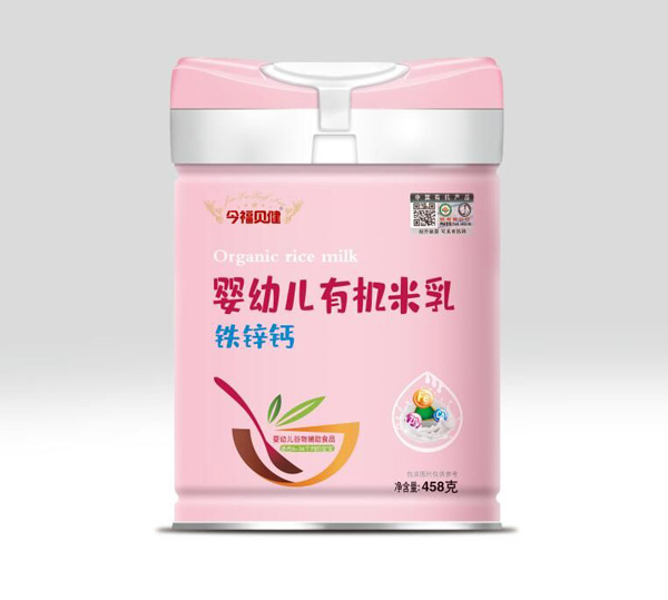  今福貝健嬰幼兒有機(jī)米乳-鐵鋅鈣罐裝