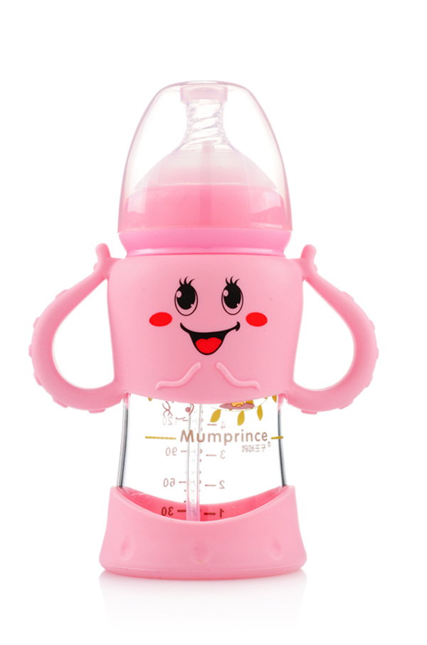 媽咪王子寬口晶鉆玻璃自動(dòng)吸卡通奶瓶200ml 粉色.jpg