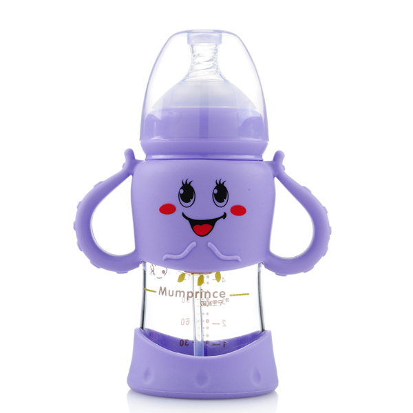 媽咪王子寬口晶鉆玻璃自動(dòng)吸卡通奶瓶200ml 紫色.jpg