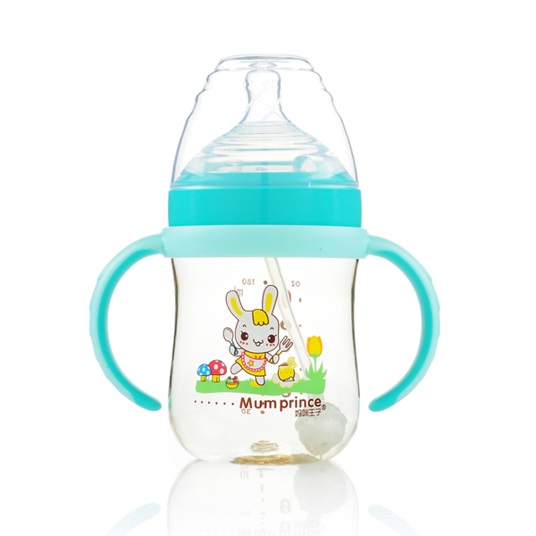  媽咪王子中口徑PPSU自動(dòng)吸180ml奶瓶 綠色
