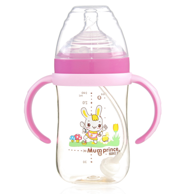  媽咪王子中口徑PPSU自動(dòng)吸240ml奶瓶 紫色