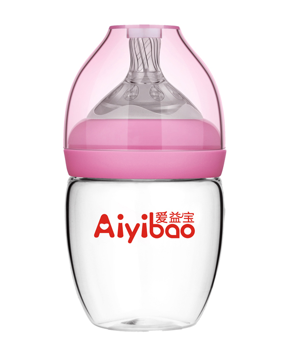 愛(ài)益寶寬口新款蛋形玻璃奶瓶180ml 粉色.jpg