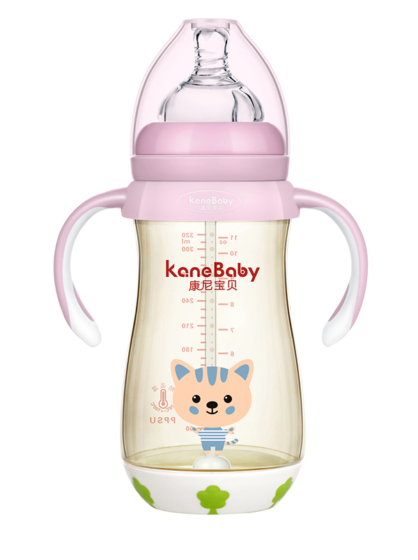  康尼寶貝PPSU奶瓶--條紋貓320ml