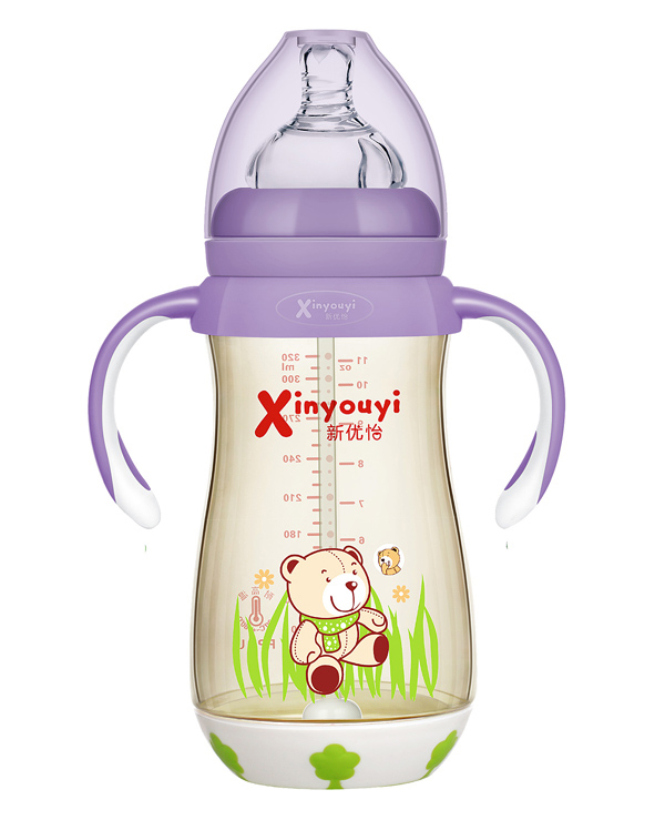    新優(yōu)怡PPSU奶瓶320ml-紫色-小熊圖案-