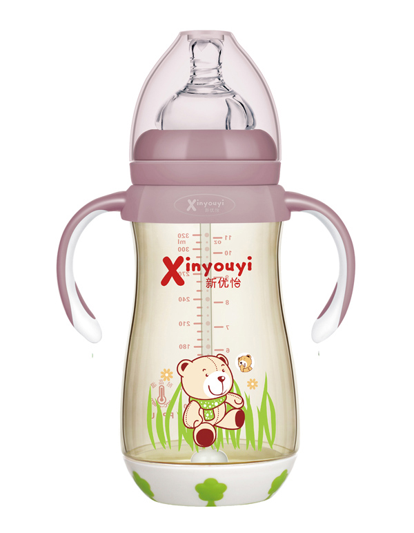    新优怡PPSU奶瓶320ml-咖色-小熊图案-
