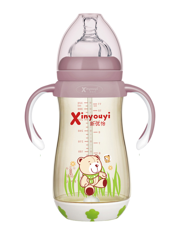    新優(yōu)怡PPSU奶瓶320ml-咖色-小熊圖案-