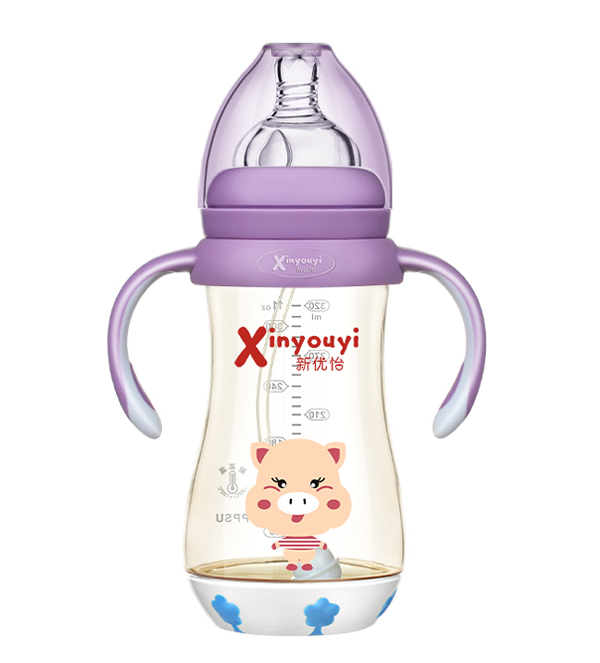    新优怡PPSU奶瓶300ml 小猪 紫色