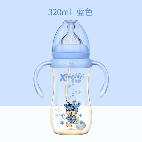    新优怡双色PPSU奶瓶320ml 蓝色
