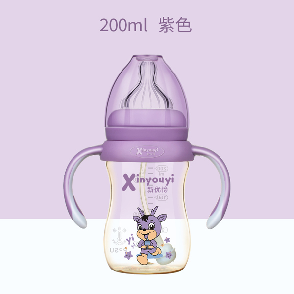    新优怡双色PPSU奶瓶200ml 紫色