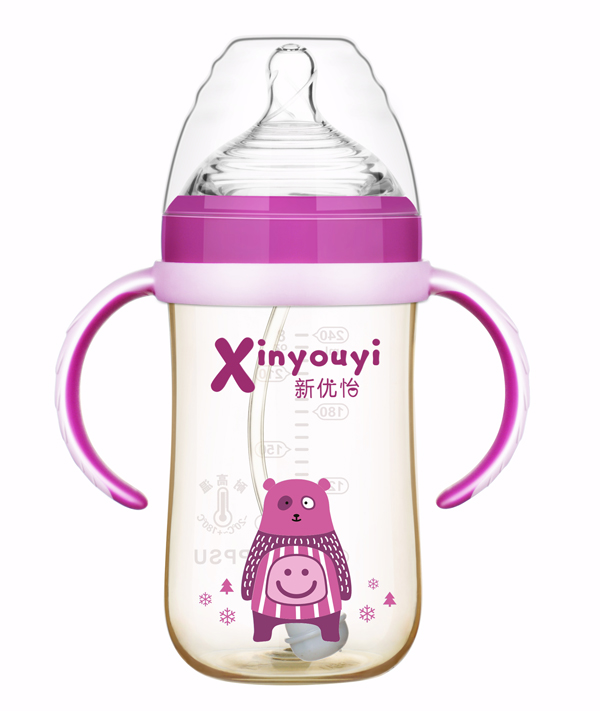    新優(yōu)怡中廣口PPSU奶瓶300ml 紫紅色