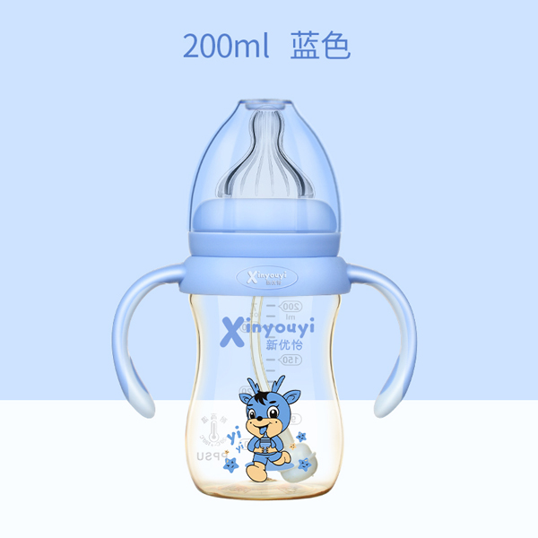    新優(yōu)怡雙色PPSU奶瓶200ml 藍色