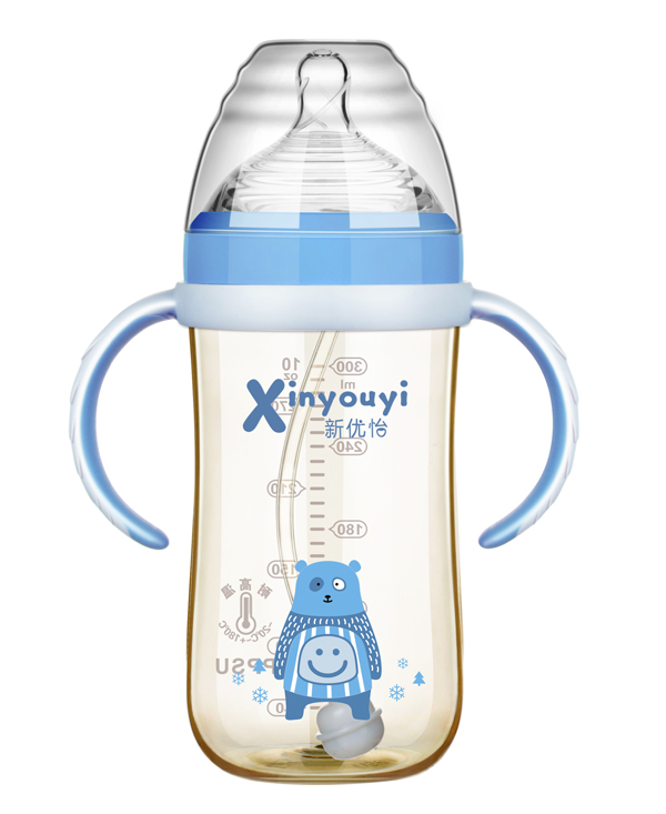    新優(yōu)怡中廣口PPSU奶瓶300ml 藍色