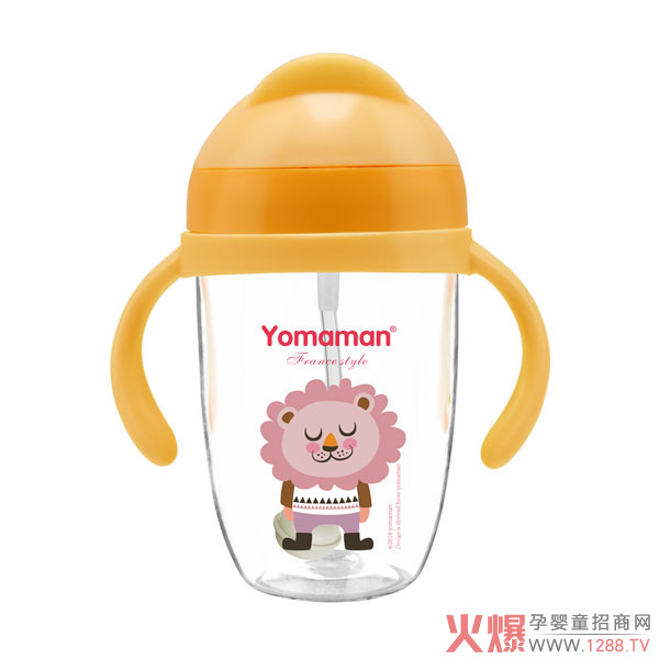 優(yōu)秀媽咪Tritan廣口嬰童學(xué)飲杯黃色.jpg