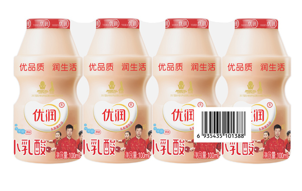  优润乳酸菌饮品 100ml 草莓味 瓶标+R