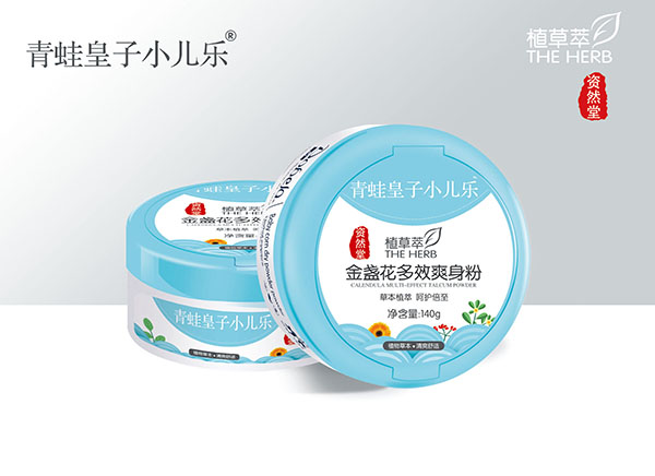 青蛙皇子小儿乐资然堂植草萃金盏花多效爽身粉140g