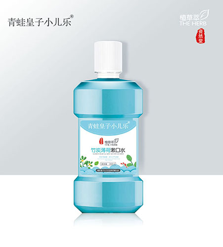青蛙皇子小儿乐资然堂植草萃竹炭薄荷漱口水260ml