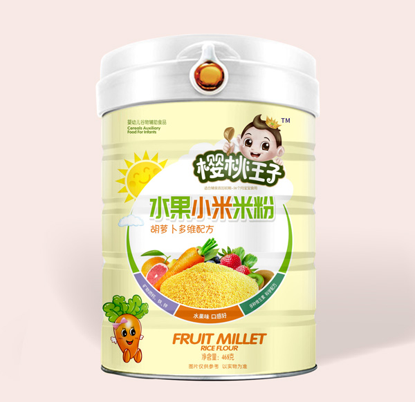  櫻桃王子水果小米米粉-胡蘿卜多維配方罐裝