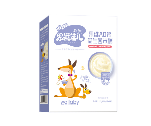  恩溢佳兒果蔬AD鈣益生菌米稀 盒裝