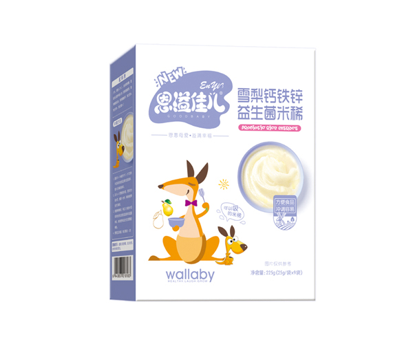  恩溢佳兒雪梨鈣鐵鋅益生菌米稀 盒裝