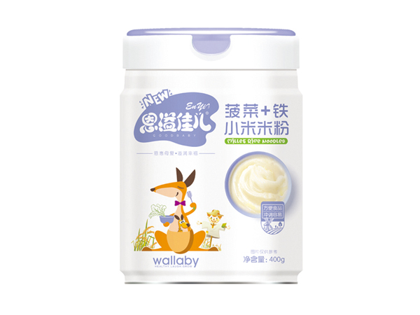    恩溢佳兒菠菜+鐵小米米粉 聽裝