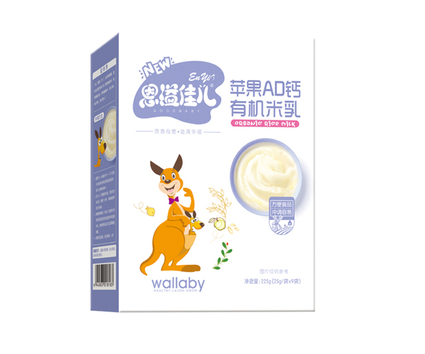  恩溢佳兒蘋果AD鈣有機(jī)米乳 盒裝