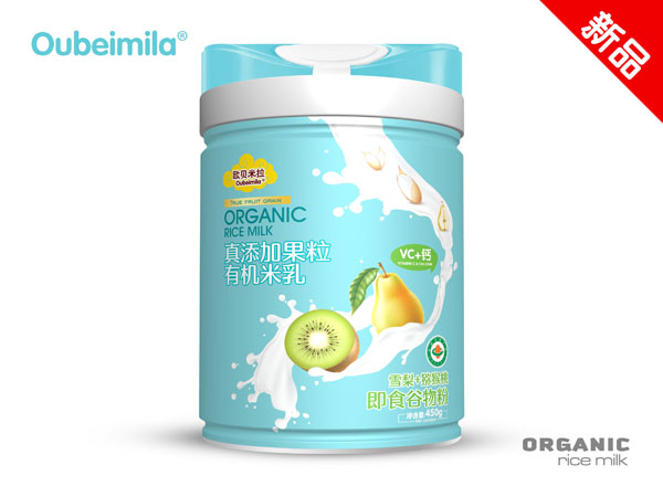  歐貝米拉真添加果粒有機米乳 雪梨+獼猴桃 聽裝