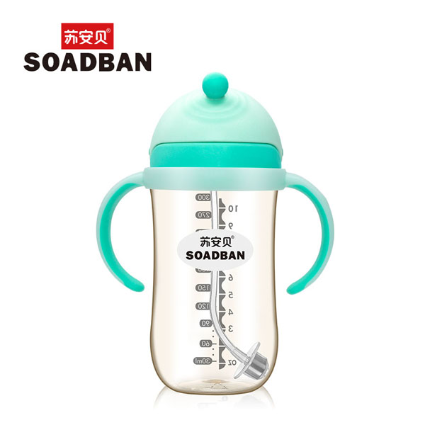  蘇安貝A8034兒童防漏兩用PPSU吸管杯-300ml