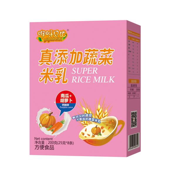  咿呀贝比真添加蔬菜米乳 南瓜+胡萝卜 盒装